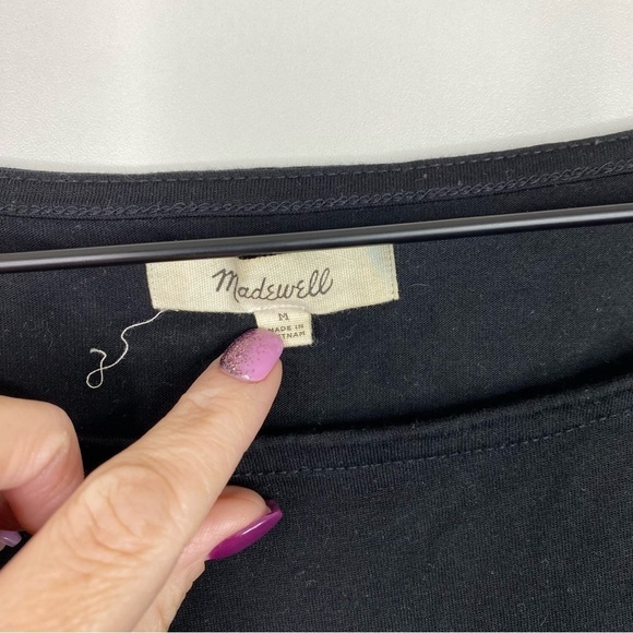 Madewell Libretto Wide-Sleeve Boat Neck Loose Fit Knit Top in Black EUC - Picture 7 of 10